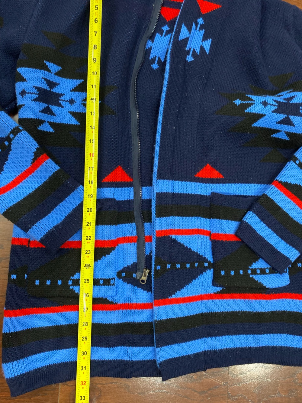 One In A Million Hooded Cardigan Sweater Aztec Western Size 3X - Picture 4 of 7